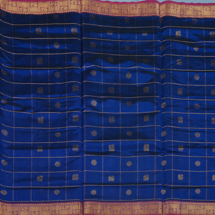 Hayagrivas Royal Blue Pure Silk Cotton Saree KBE2283B7-25