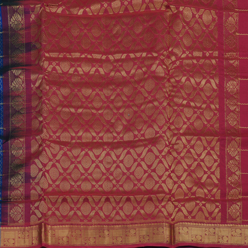 Hayagrivas Royal Blue Pure Silk Cotton Saree KBE2283B7-25