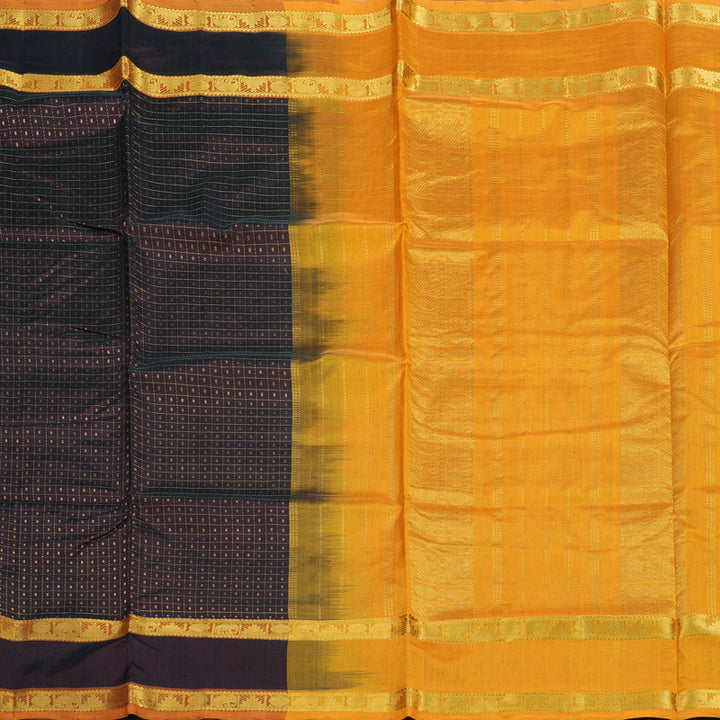 Hayagrivas Kanchana Brown Pure Silk Cotton Saree KBE2283B9-9