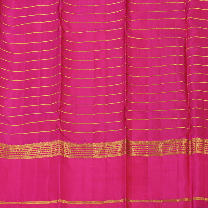 Hayagrivas Handloom Deep Nagapazham Kanjivaram Silk Saree with Rani Pink Border KBE2284B3-1