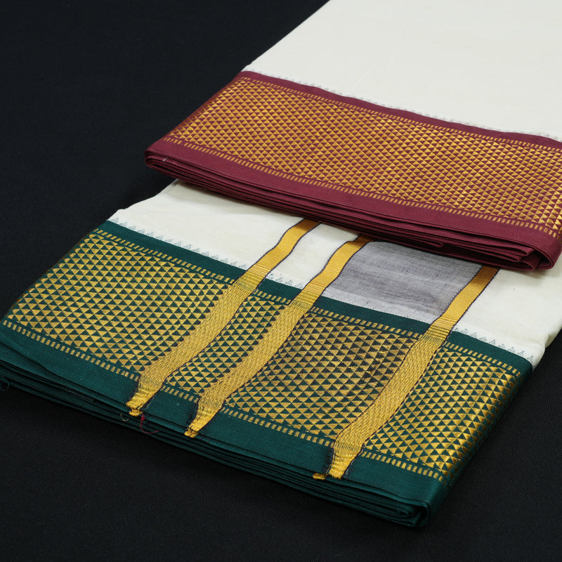 Hayagrivas Handloom 9*5 Cotton Dhothi KBE2286B5-1