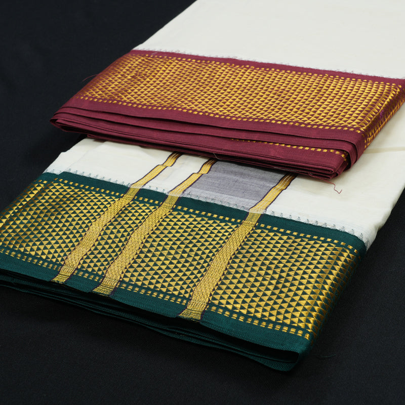 Hayagrivas Handloom 10*6 Cotton Dhothi KBE2286B6-1