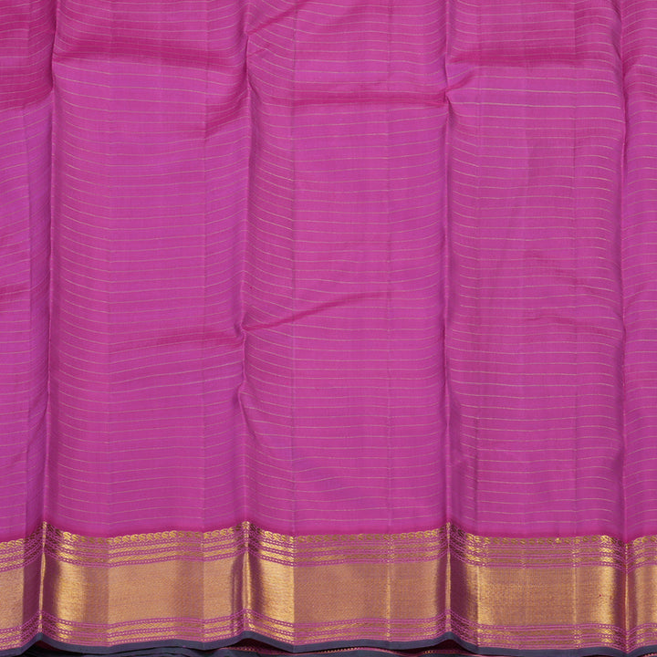 Hayagrivas Handloom Purple Kanjivaram Silk Saree with Pink Border KBE2291B3-1