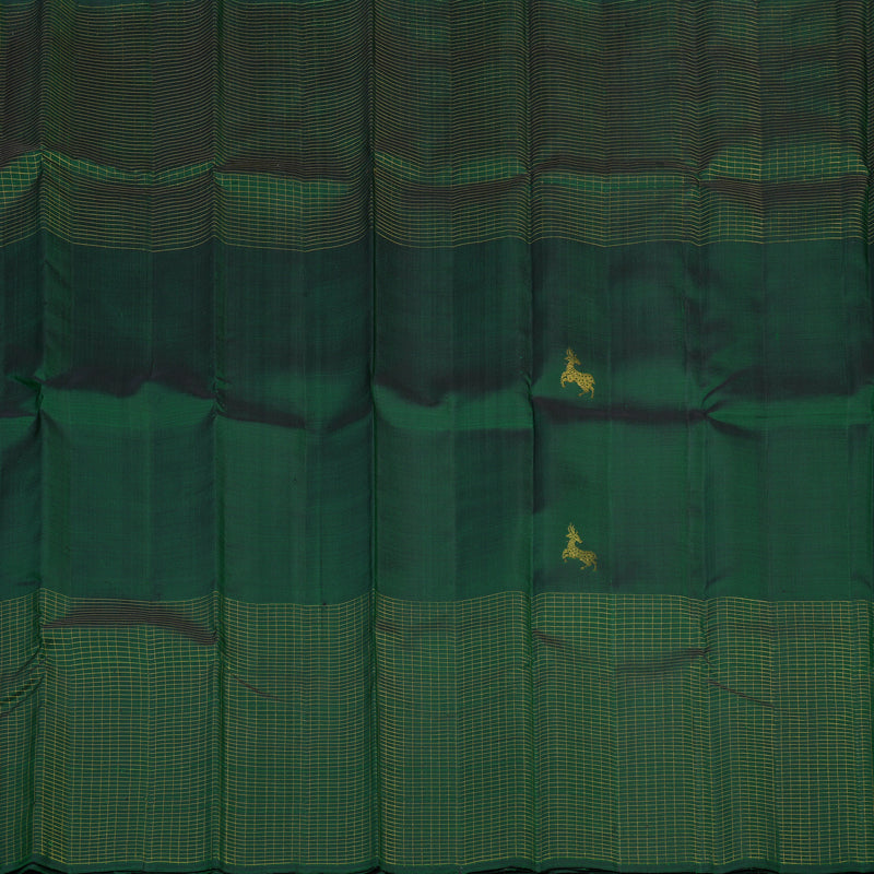 Hayagrivas Handloom Bottle Green Kanjivaram Silk Saree KBE2292B3-1