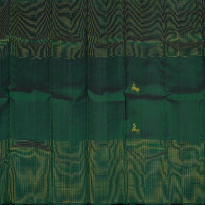 Hayagrivas Handloom Bottle Green Kanjivaram Silk Saree KBE2292B3-1