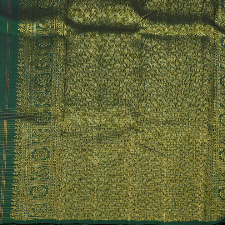 Hayagrivas Handloom Bottle Green Kanjivaram Silk Saree KBE2292B3-1