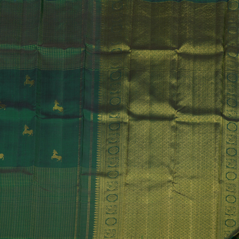 Hayagrivas Handloom Bottle Green Kanjivaram Silk Saree KBE2292B3-1