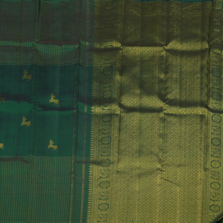 Hayagrivas Handloom Bottle Green Kanjivaram Silk Saree KBE2292B3-1