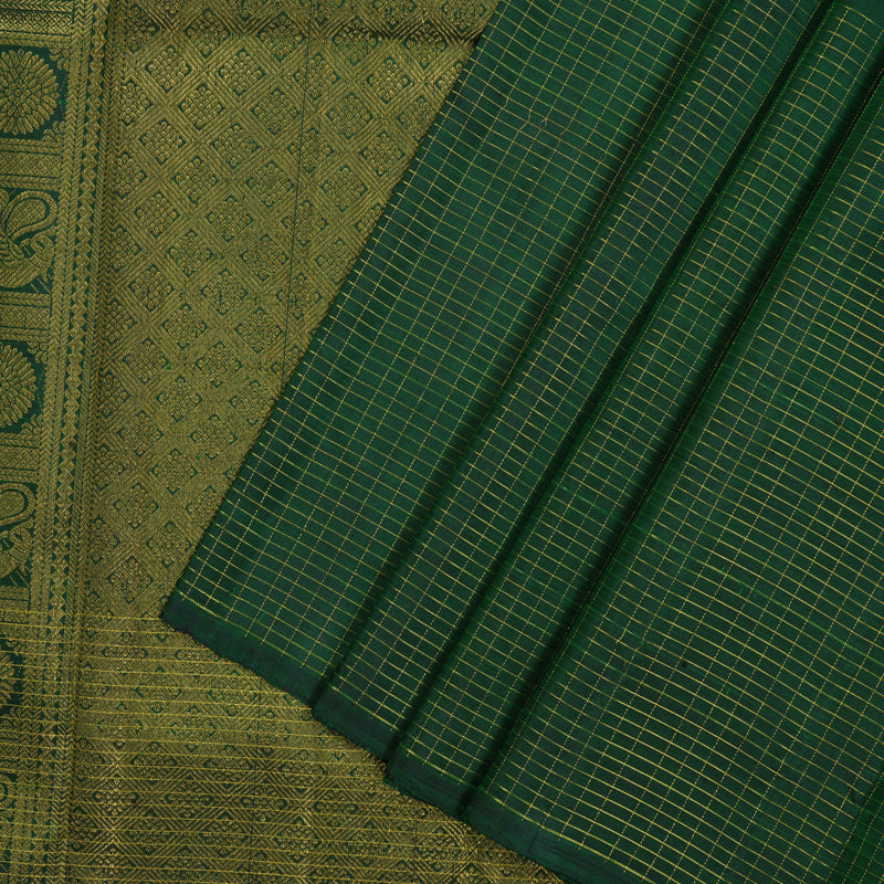 Hayagrivas Handloom Bottle Green Kanjivaram Silk Saree KBE2292B3-1