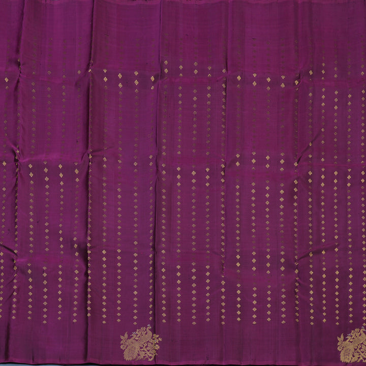 Hayagrivas Handloom Purple Kanjivaram Silk Saree KBE2292B5-1