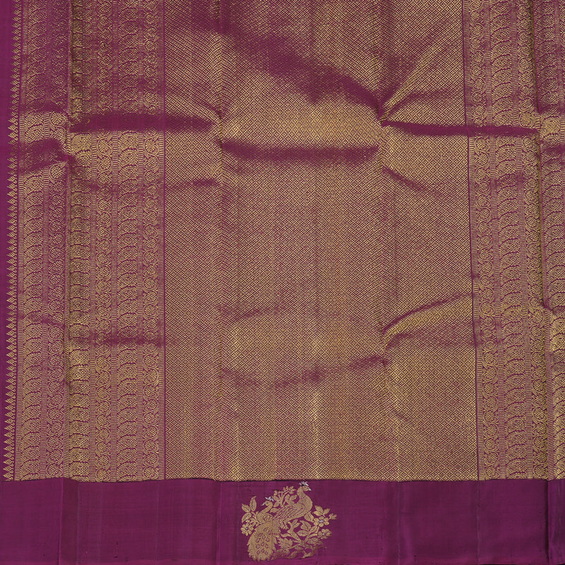 Hayagrivas Handloom Purple Kanjivaram Silk Saree KBE2292B5-1