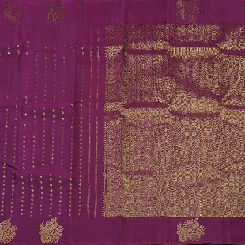 Hayagrivas Handloom Purple Kanjivaram Silk Saree KBE2292B5-1