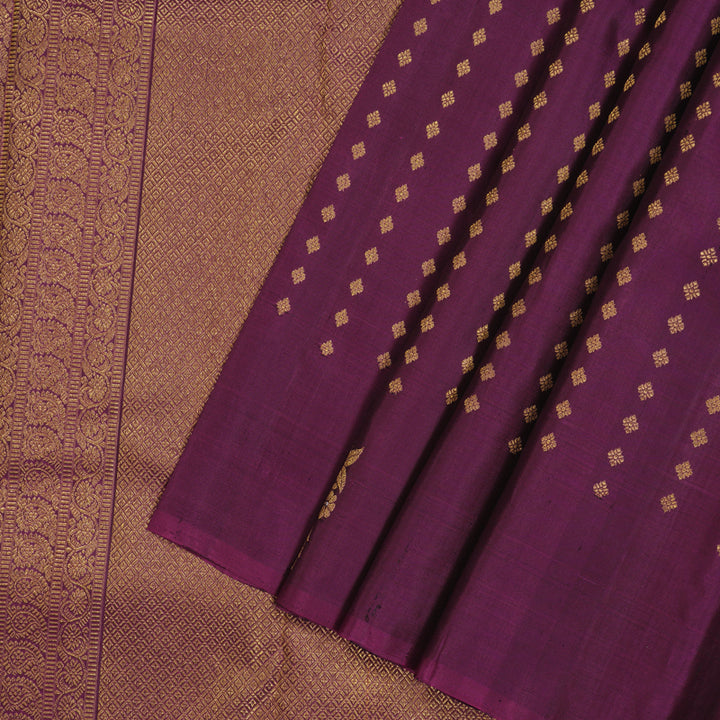 Hayagrivas Handloom Purple Kanjivaram Silk Saree KBE2292B5-1