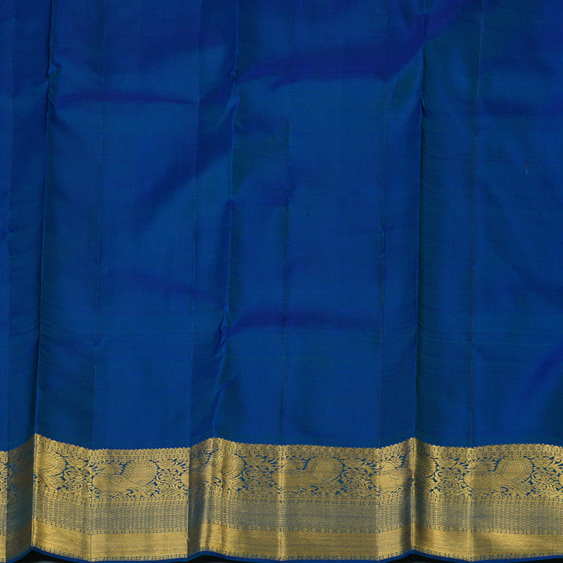 Hayagrivas Handloom Peacock Blue Kanjivaram Silk Saree KBE2293B2-1