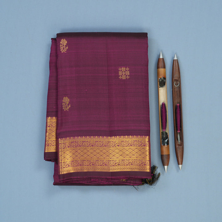 Hayagrivas Handloom Dark Purple Kanjivaram Silk Saree KBE2293B2-9