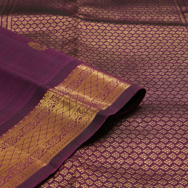 Hayagrivas Handloom Dark Purple Kanjivaram Silk Saree KBE2293B2-9