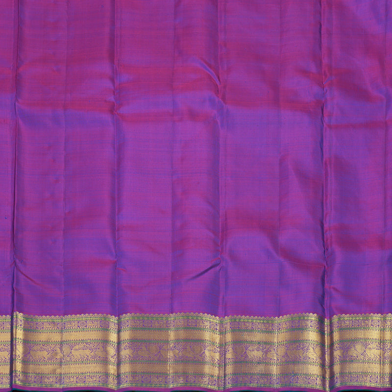Hayagrivas Handloom Dual Tone (Rust & Blue) Kanjivaram Silk Saree KBE2293B5-2