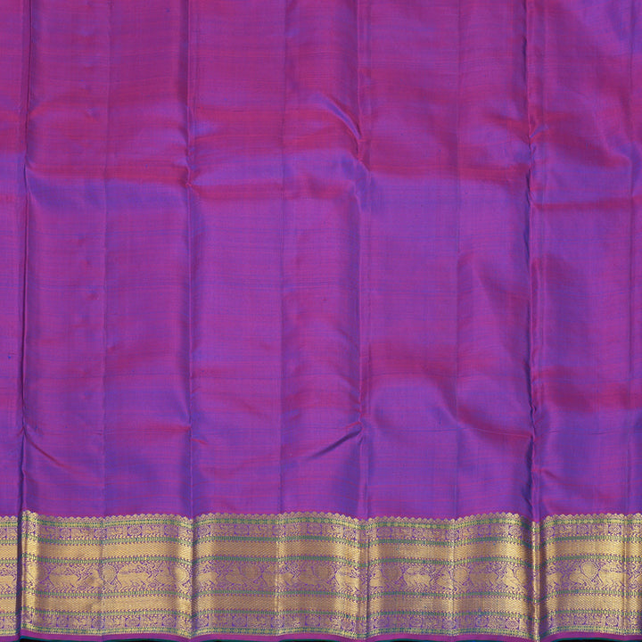 Hayagrivas Handloom Dual Tone (Rust & Blue) Kanjivaram Silk Saree KBE2293B5-2