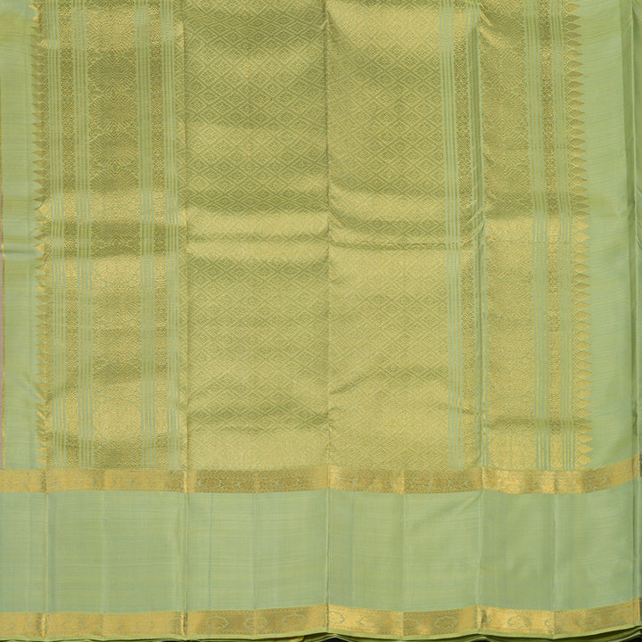 Hayagrivas Handloom Lotus Pink Kanjivaram Silk Saree with Pista Green Border KBE2293B6-2