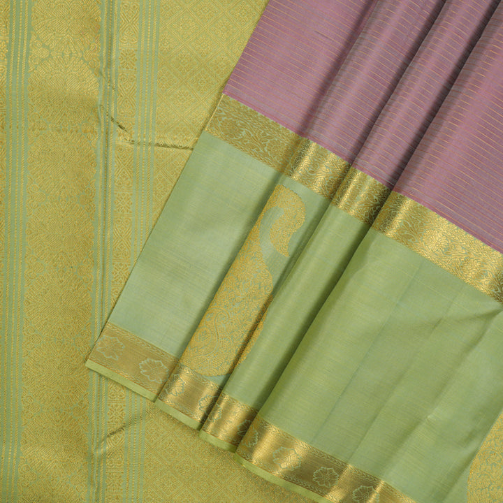 Hayagrivas Handloom Lotus Pink Kanjivaram Silk Saree with Pista Green Border KBE2293B6-2