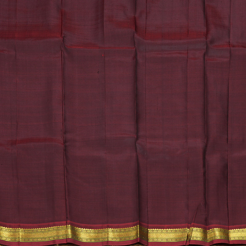Hayagrivas Handloom Bottle Green Kanjivaram Silk Saree with Maroon Border KBE2295B1-17