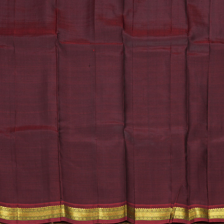 Hayagrivas Handloom Bottle Green Kanjivaram Silk Saree with Maroon Border KBE2295B1-17