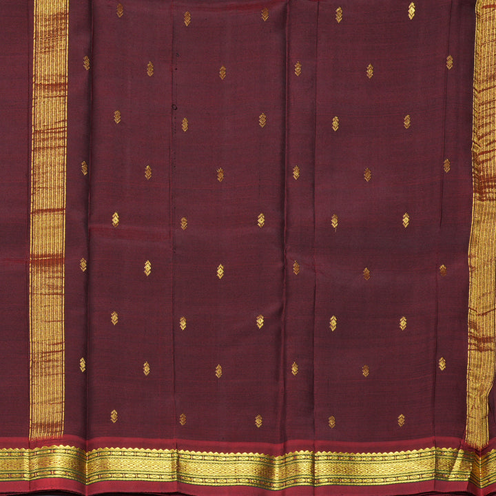 Hayagrivas Handloom Bottle Green Kanjivaram Silk Saree with Maroon Border KBE2295B1-17