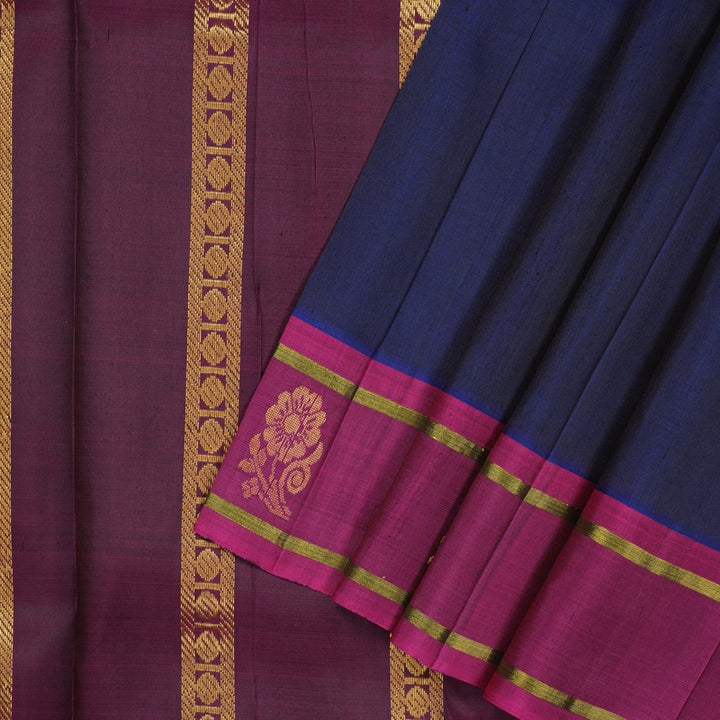 Hayagrivas Midnight Blue Handloom Kanjivaram Silk Saree KBE2295B3-2