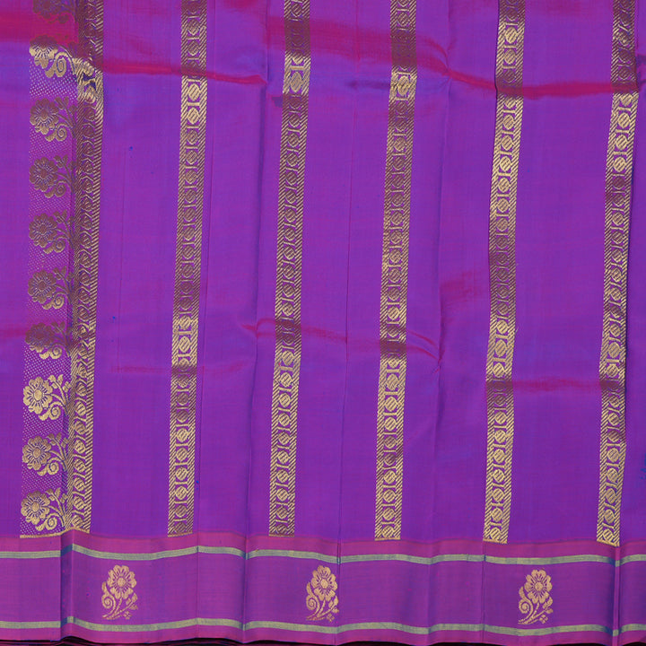 Hayagrivas Handloom MS Blue Kanjivaram Silk Saree with Magenta Border KBE2295B3-4