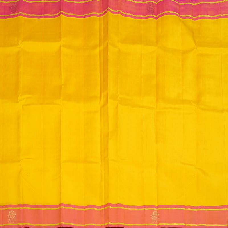Hayagrivas Yellow Handloom Kanjivaram Silk Saree KBE2295B3-5