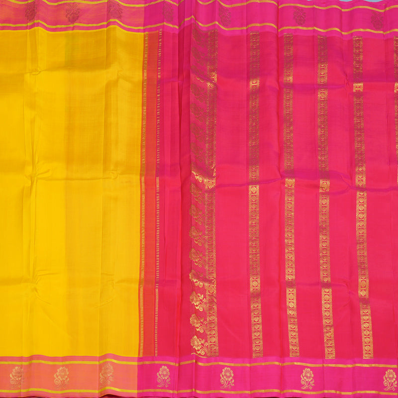 Hayagrivas Yellow Handloom Kanjivaram Silk Saree KBE2295B3-5