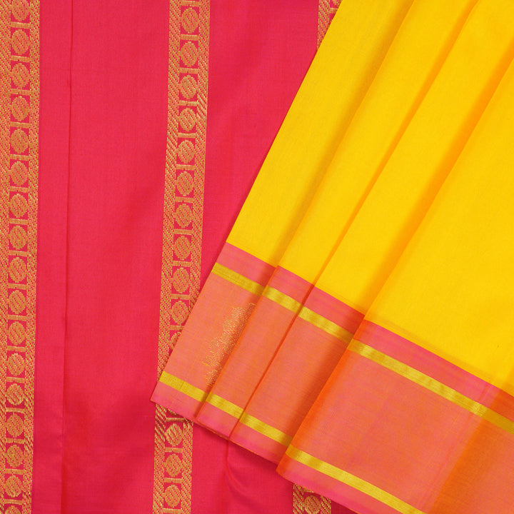 Hayagrivas Yellow Handloom Kanjivaram Silk Saree KBE2295B3-5