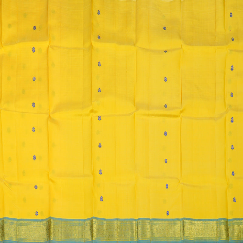 Hayagrivas Yellow Pure One-sided border Kanjivaram Silk Saree KBE2295B6-2