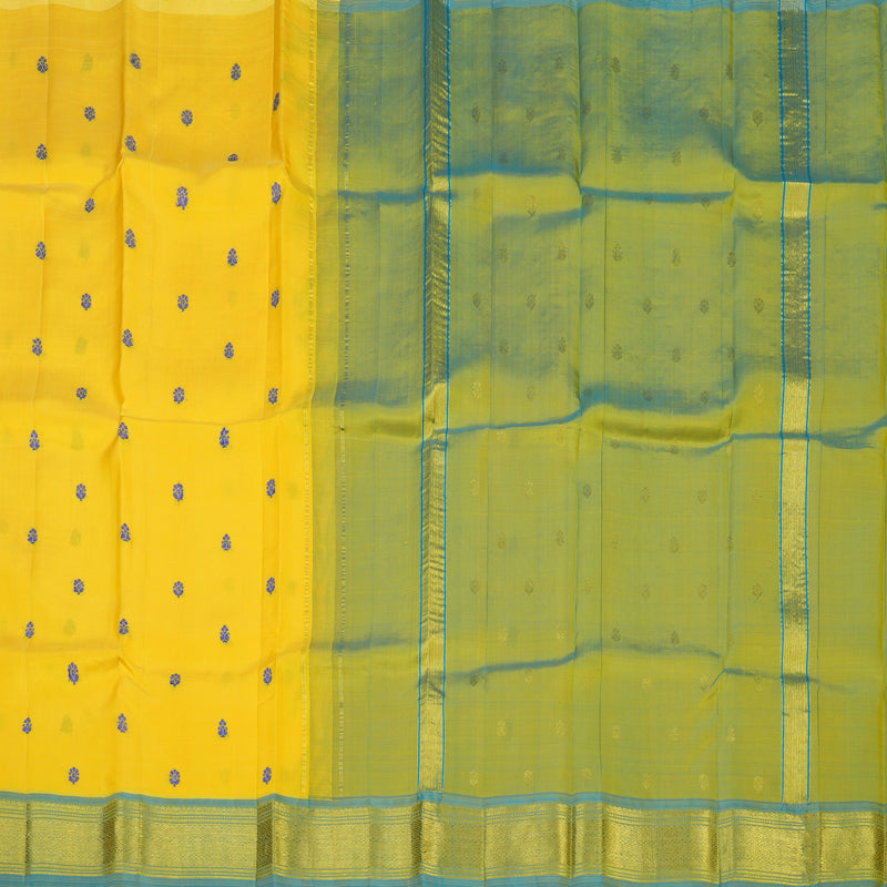 Hayagrivas Yellow Pure One-sided border Kanjivaram Silk Saree KBE2295B6-2