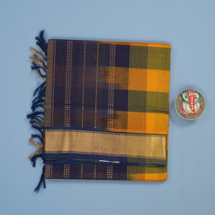 Hayagrivas Multicolour Checks Pure Silk Cotton Saree KBE2296B3-2