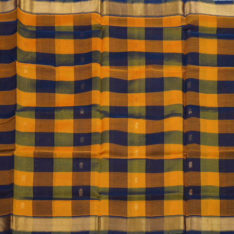 Hayagrivas Multicolour Checks Pure Silk Cotton Saree KBE2296B3-2