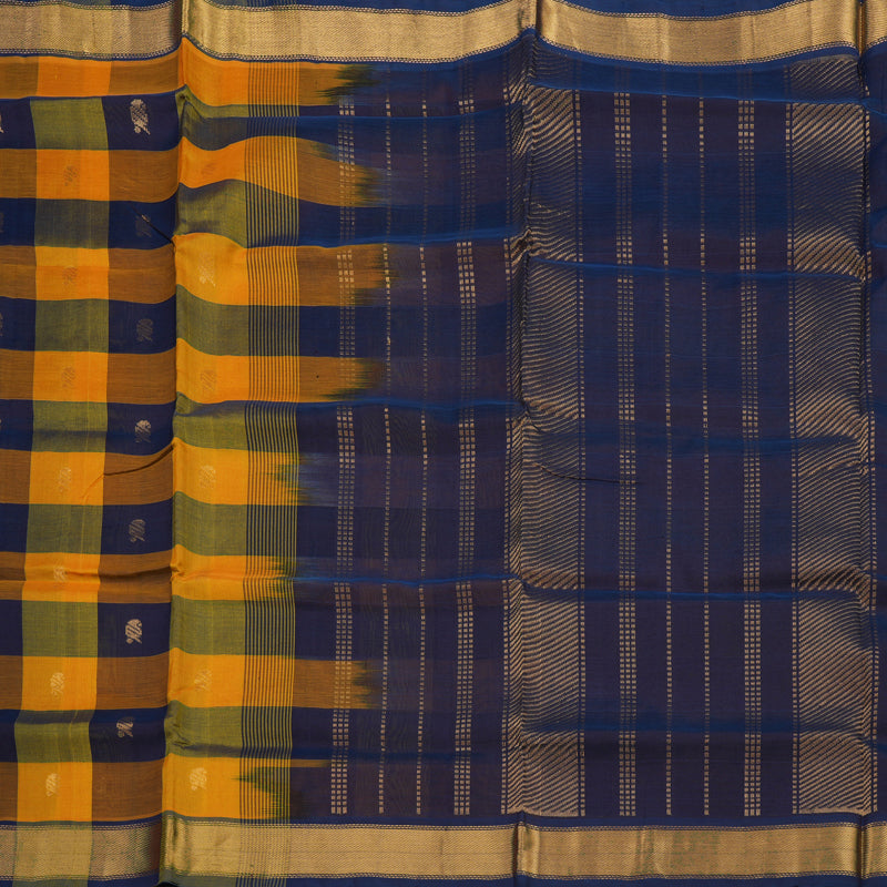 Hayagrivas Multicolour Checks Pure Silk Cotton Saree KBE2296B3-2
