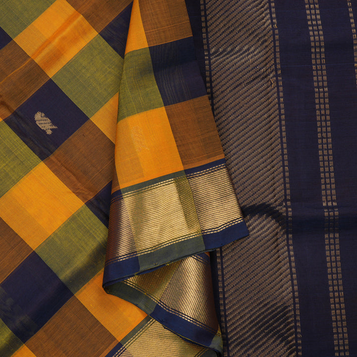 Hayagrivas Multicolour Checks Pure Silk Cotton Saree KBE2296B3-2