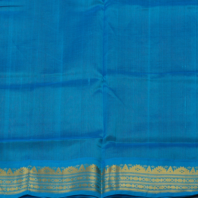 Hayagrivas Araku Maroon Pure Silk Cotton Saree with Sky Blue Border KBE2296B4-1