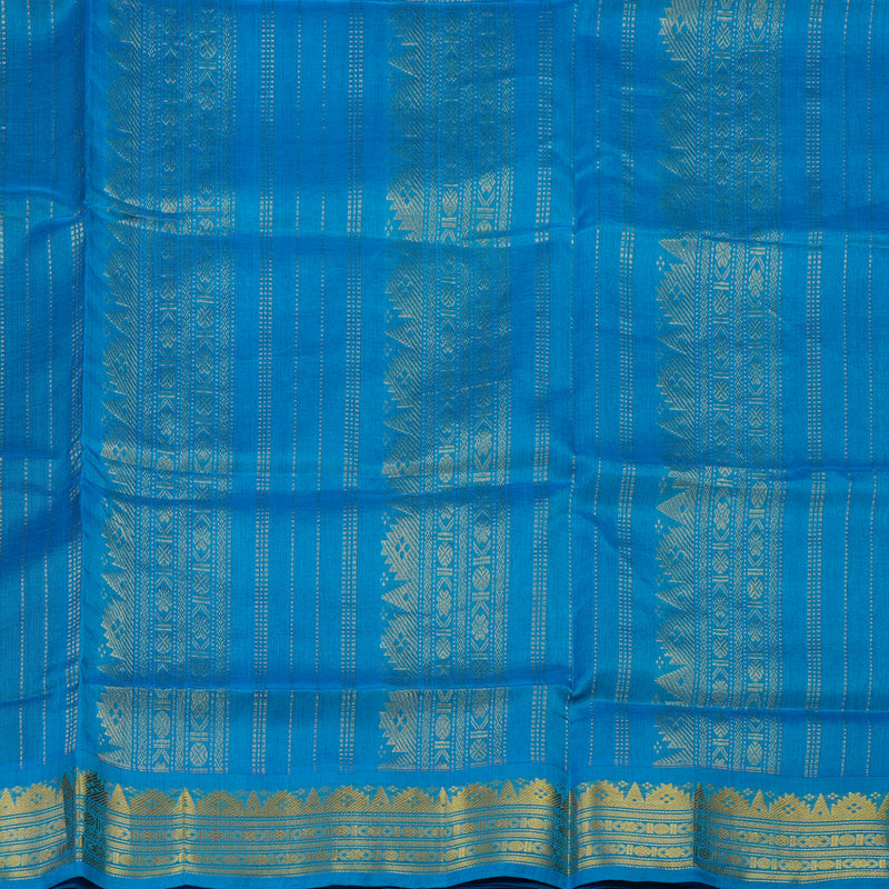 Hayagrivas Araku Maroon Pure Silk Cotton Saree with Sky Blue Border KBE2296B4-1