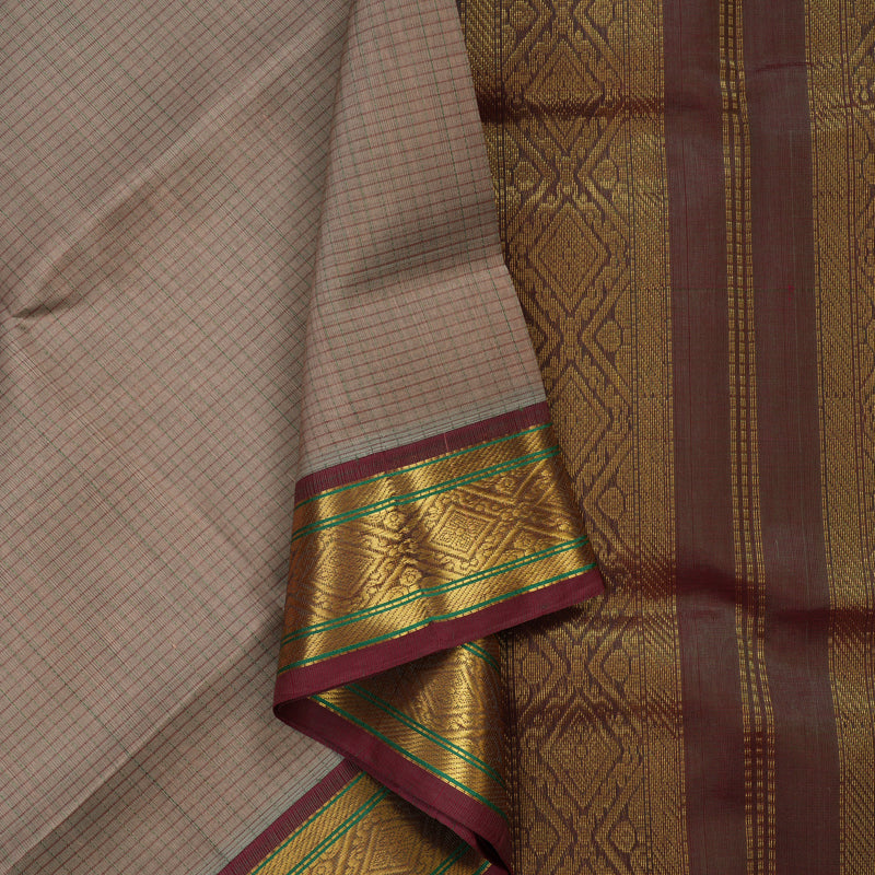 Hayagrivas Light Brown Pure Silk Cotton Saree KBE2296B5-1