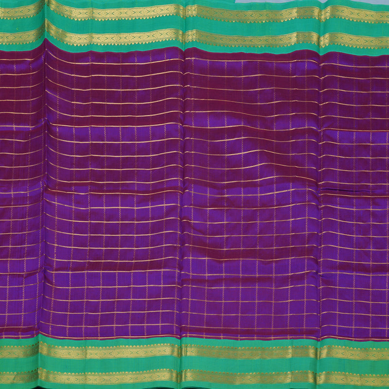 Hayagrivas Purple Pure Silk Cotton Saree KBE2296B6-1