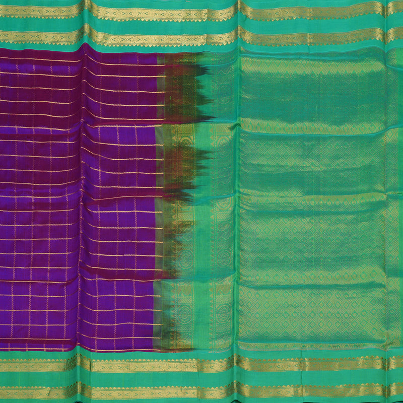 Hayagrivas Purple Pure Silk Cotton Saree KBE2296B6-1