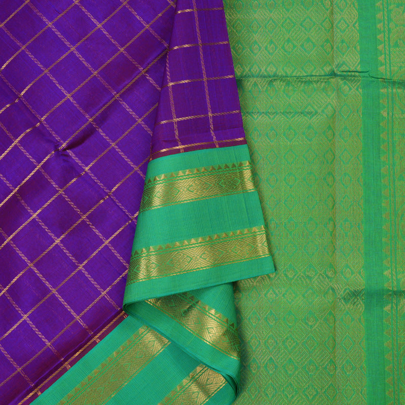 Hayagrivas Purple Pure Silk Cotton Saree KBE2296B6-1