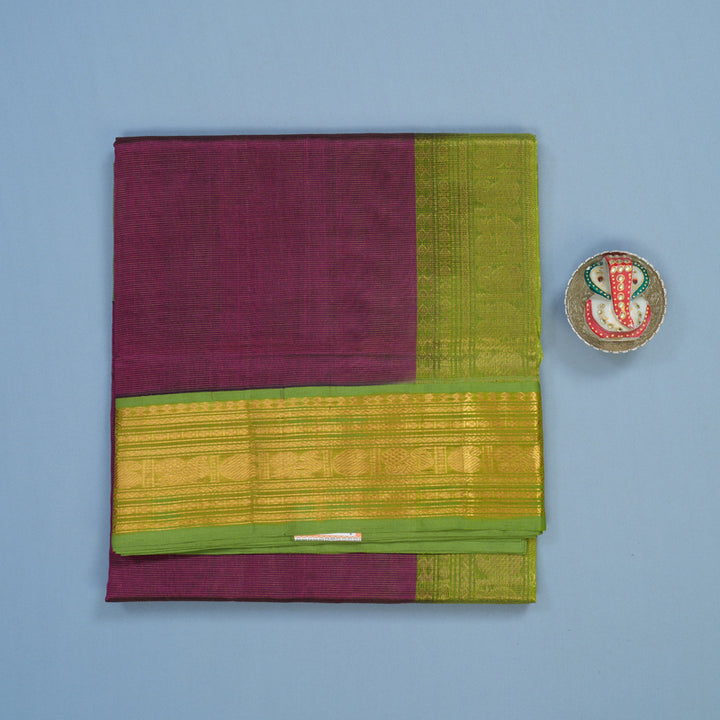 Hayagrivas Wine Purple Pure Silk Cotton Saree KBE2297B1-6