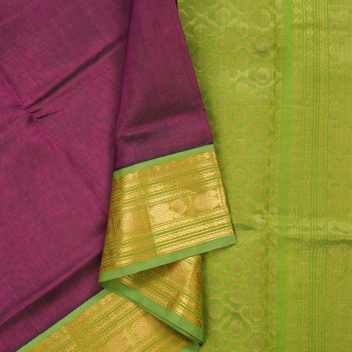 Hayagrivas Wine Purple Pure Silk Cotton Saree KBE2297B1-6