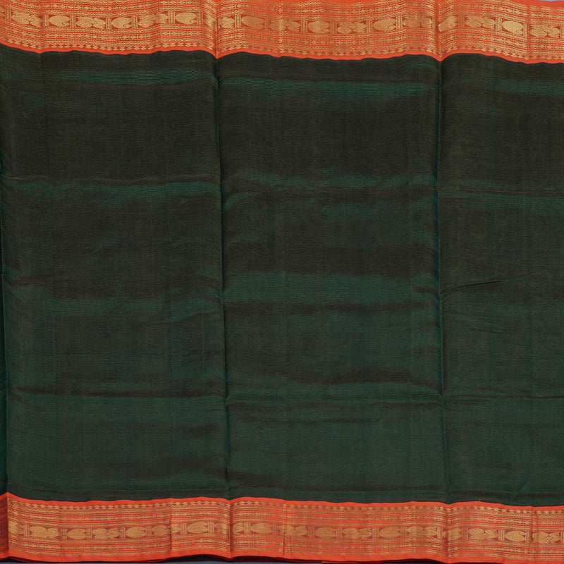 Hayagrivas Bottle Green Pure Silk Cotton Saree KBE2297B1-7