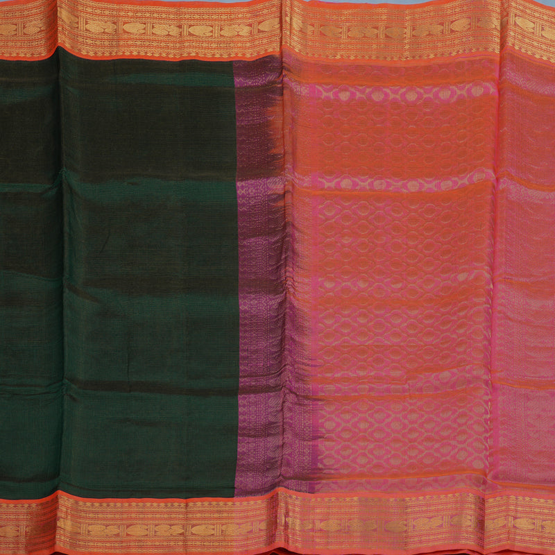 Hayagrivas Bottle Green Pure Silk Cotton Saree KBE2297B1-7