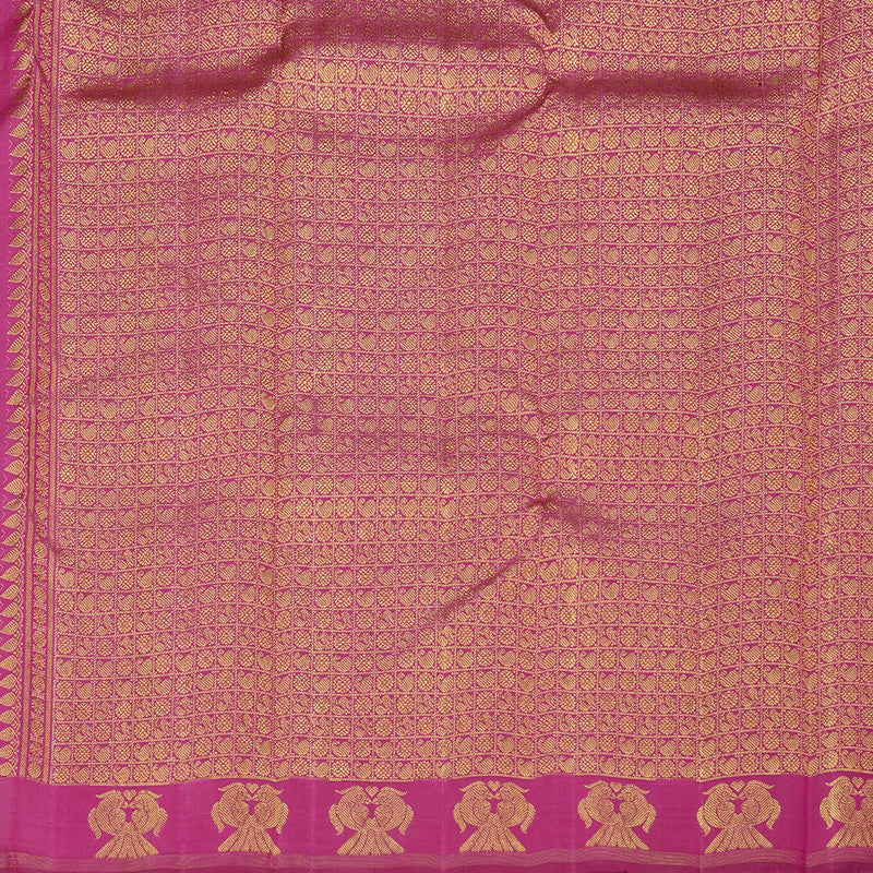 Hayagrivas Mild Pink Handloom Kanjivaram Silk Saree with Purple Border KBE22D1-1