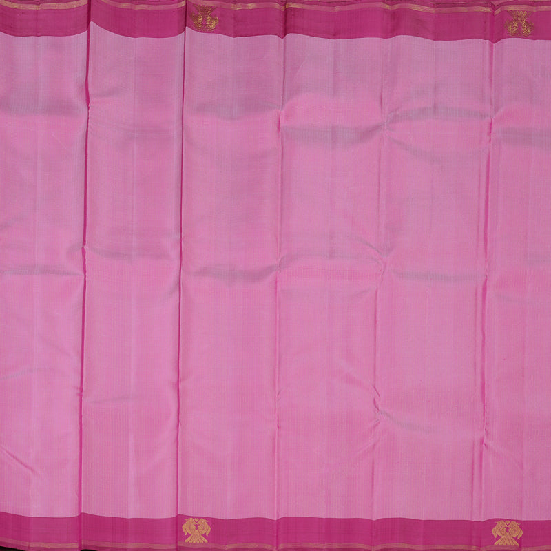 Hayagrivas Mild Pink Handloom Kanjivaram Silk Saree with Purple Border KBE22D1-1